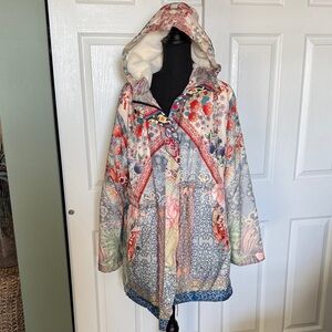 Johnny Was Multicolor Floral jacket Fleece lined